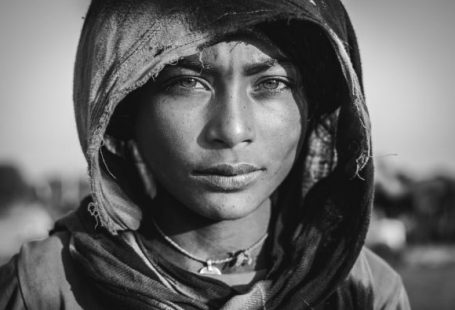 Portrait Photography - grayscale photography of woman wearing hijab